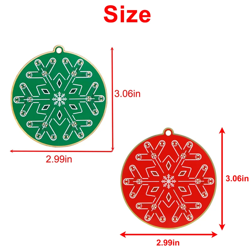 2pcs Learn to Solder Kit Christmas Soldering Kit for Beginners: DIY Flashing LED Tree & Snowflake Decoration Soldering Kit，Fun Electronic Project Kit for School and Home Teaching Learning