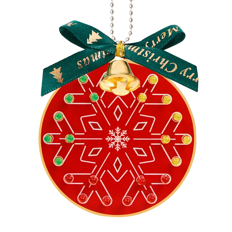 Christmas Soldering Kit for Beginners: DIY Flashing LED Tree & Snowflake Decoration Soldering Kit，Fun Electronic Project Kit for School and Home Teaching Learning