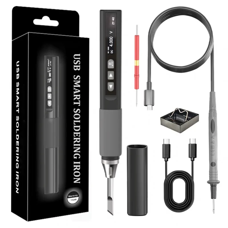 2 in 1 Smart Multimeter & Cordless Soldering Iron kit, DC5V-20V 212℉~842℉ Portable Soldering Iron Pen, Rechargeable Wireless Soldering Iron Kit Support PD/QC Protocol, Thermostatic Mode