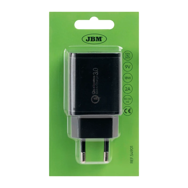 CARICATORE CON ADATTATORE USB PER RICARICA RAPIDA 9V / 2A 54901 JBM