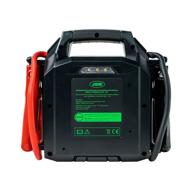 AVVIATORE MULTIFUNZIONE PER VEICOLI CON DISPLAY DIGITALE E BATTERIA AL LITIO DA 16.000MAH – 12V 55019 JBM