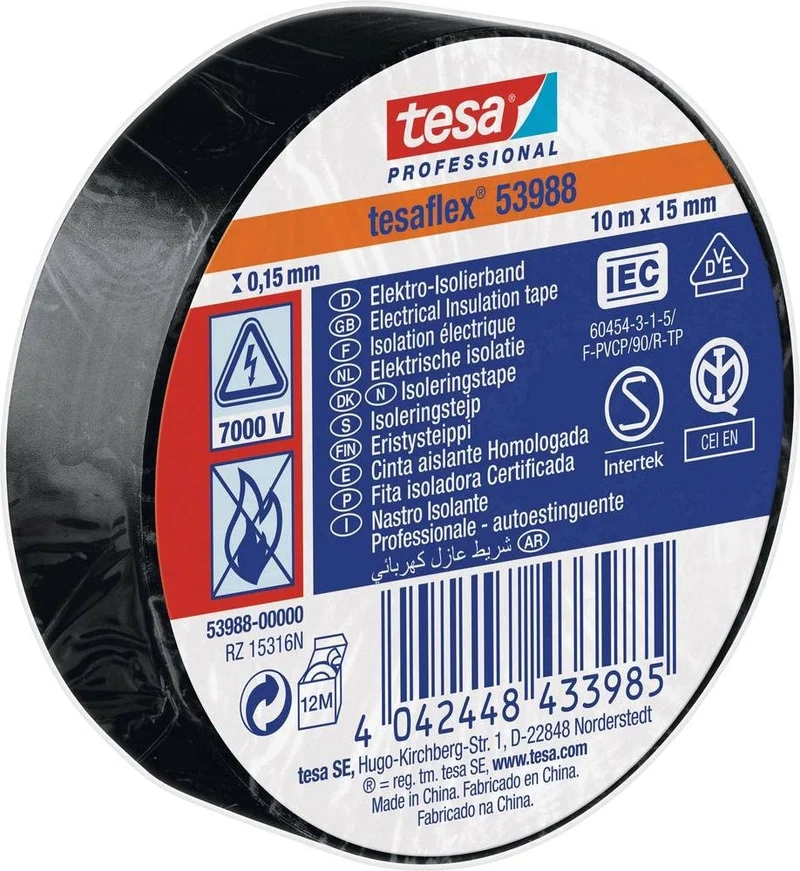 Nastro Isolante 15mm x 10m Nero