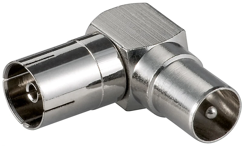 Adattatore angolare presa coassiale > spina coassiale 90°