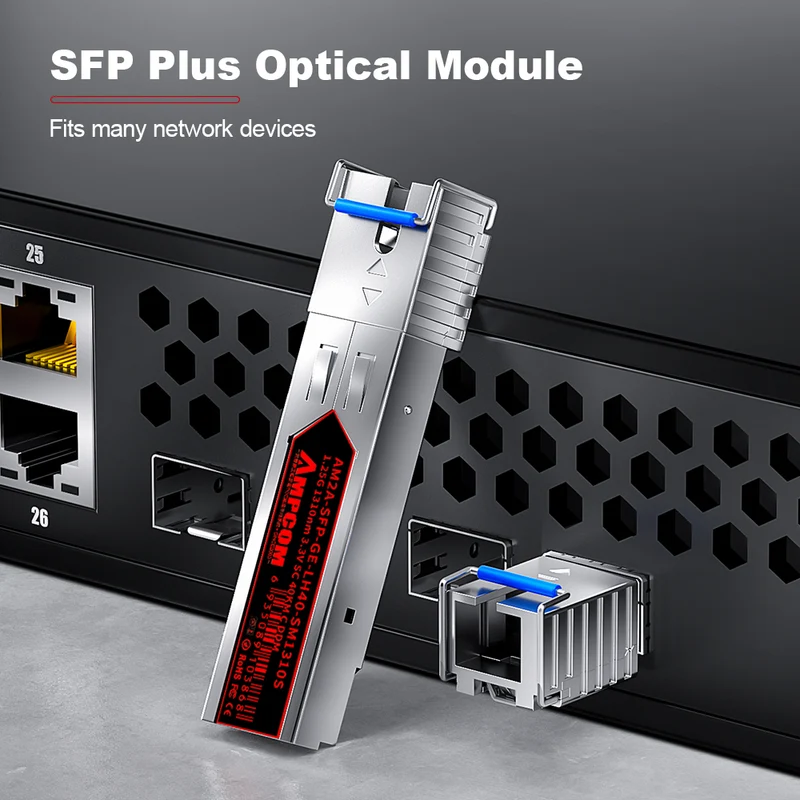 AMPCOM SC SFP-1.25G Optical Transceiver, 1310nm 10km, SC Single-Mode Single-Fiber, 1000BASE-BX BiDi, DDM