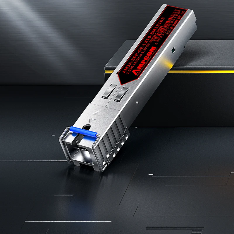 AMPCOM SC SFP-1.25G Optical Transceiver, 1310nm 10km, SC Single-Mode Single-Fiber, 1000BASE-BX BiDi, DDM