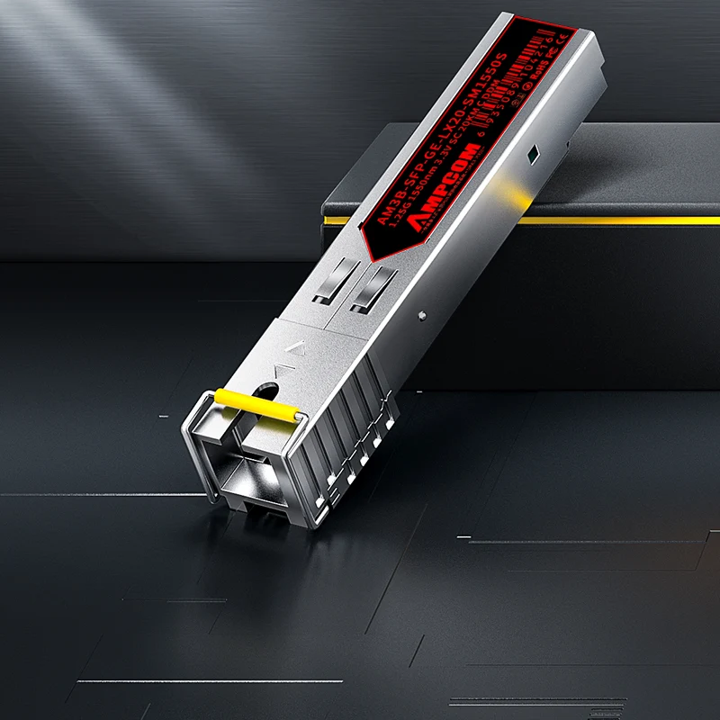 AMPCOM SC SFP-1.25G Optical Transceiver, 1310nm 10km, SC Single-Mode Single-Fiber, 1000BASE-BX BiDi, DDM