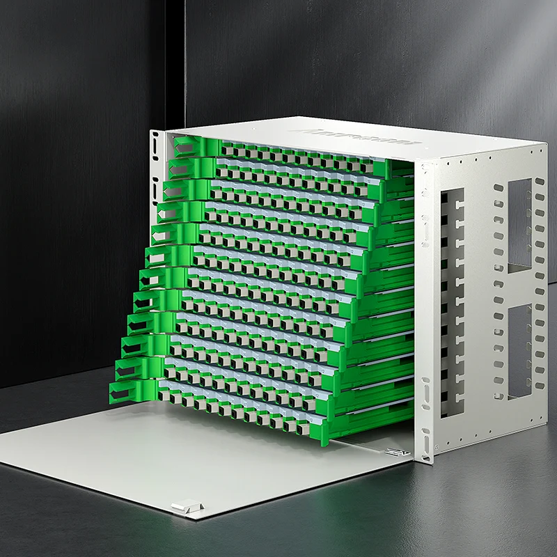 AMPCOM 144-Port Optical Distribution Frame (ODF), Multimode Fiber Patch Panel with SC Couplers & Pigtails