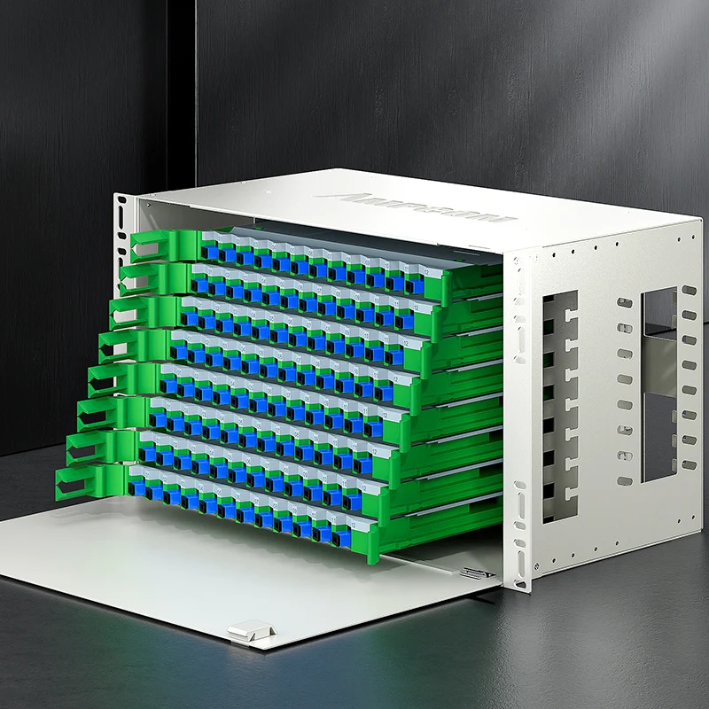 AMPCOM 72-Port Optical Distribution Frame (ODF), OM2 Singlemode Fiber Patch Panel with SC Couplers & Pigtails
