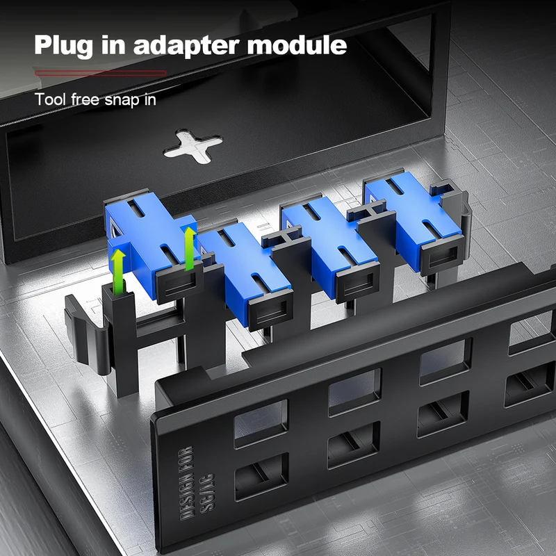 AMPCOM Desktop Fiber Optic Terminal Box, 4 Port SC Simplex, Single Mode, with Pigtails & Flanges