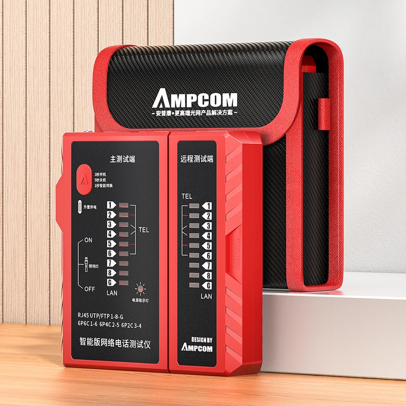 AMPCOM Network Cable Tester for RJ45 Ethernet & RJ11 Telephone Line Testing