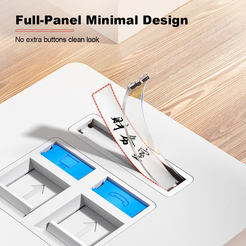 AMPCOM P86 Network Faceplate, PC+ABS Full-screen Housing With ID Bar and Dual-color Label, Keystone Module Compatible