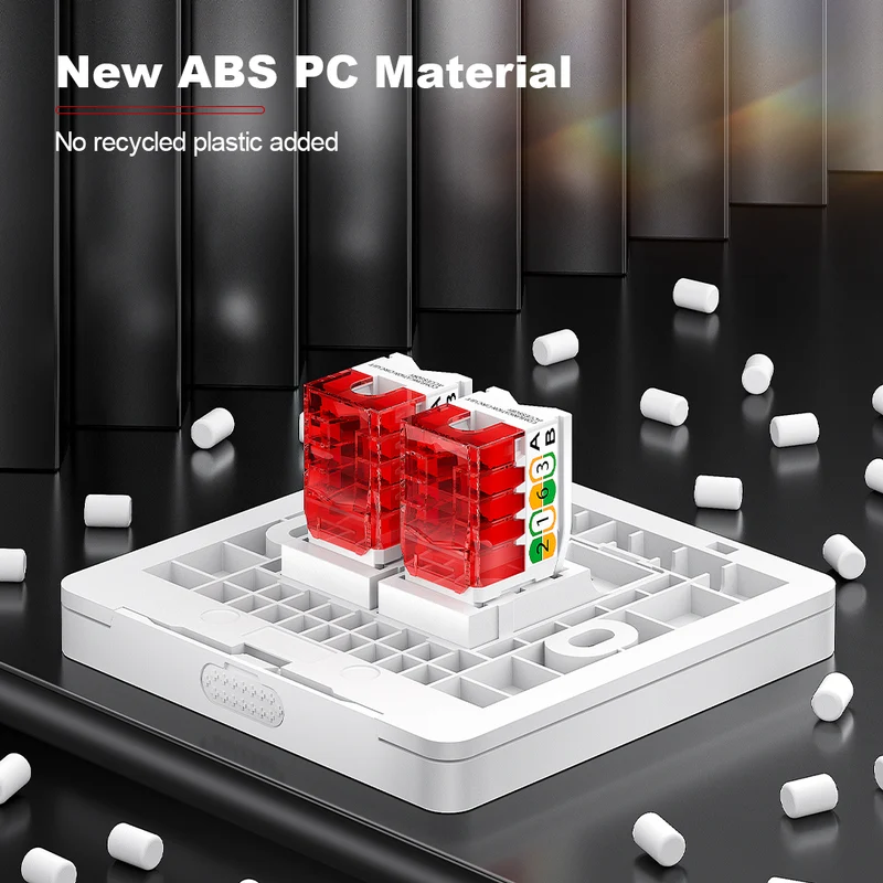 AMPCOM P86 Network Faceplate, PC+ABS Full-screen Housing With ID Bar and Dual-color Label, Keystone Module Compatible
