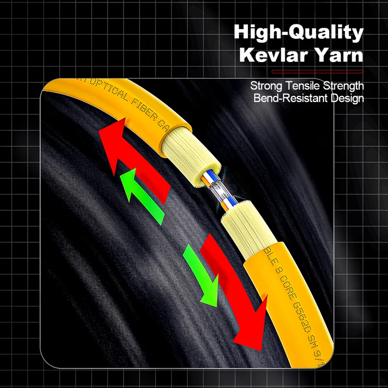 AMPCOM MPO-8 Harness, Single Mode (OS2 9/125μm) 8 Fibers Optic Cable, MPO UPC (Female) to 4 x LC UPC Duplex, Yellow LSZH Jacket
