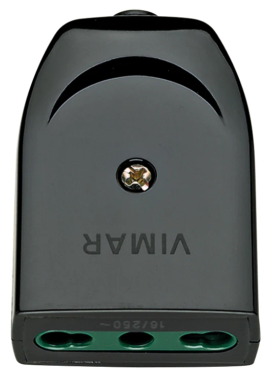 VIMAR 00223 - Presa 2P+T di tipo 16A P17/11 con cavo assiale, nera