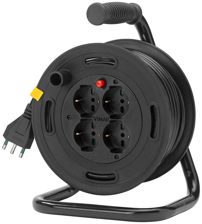 VIMAR 0P32730 - Avvolgicavo 16A 4 uscite universali 15m