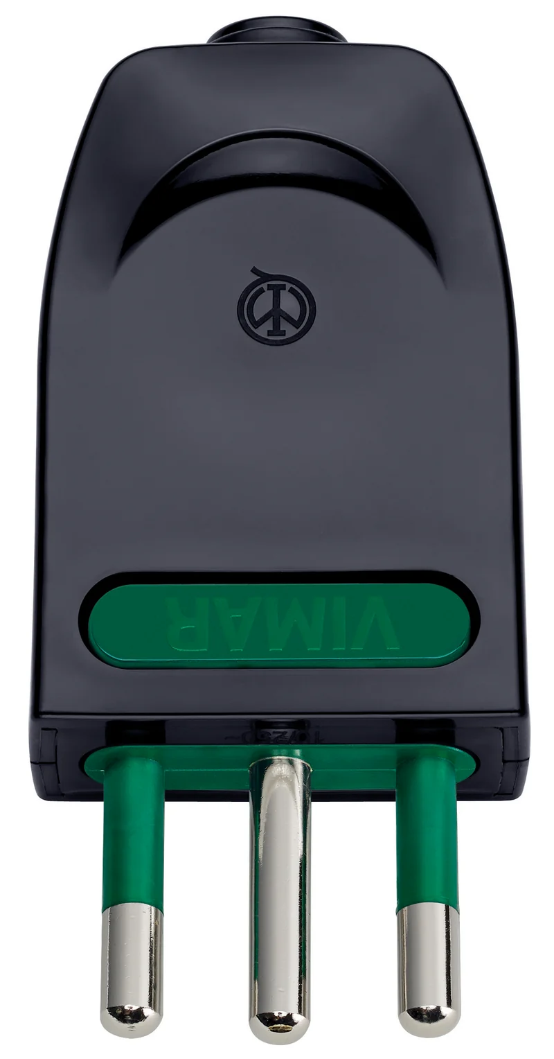 VIMAR 00203 - Spina 2P+T10A con spinotti orientabili, di tipo S11-SPB11, nera