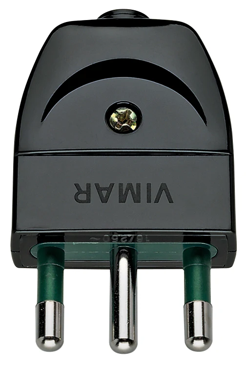VIMAR 00202 - Spina 2P+T 16A di tipo S17 con cavo assiale, nera