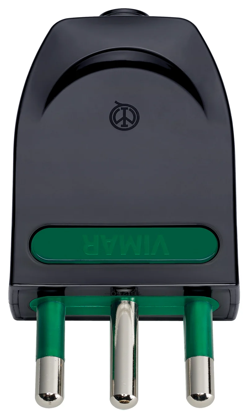 VIMAR 00204 - Spina 2P+T16A con spinotti orientabili, di tipo S17-SPB17, nera