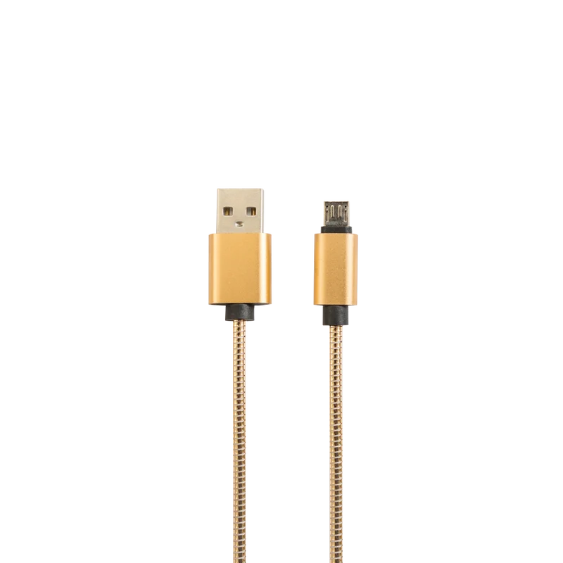 Cavetti in metallo 1mt. per cellulari Android Iphone Usb-C Lightning Type C