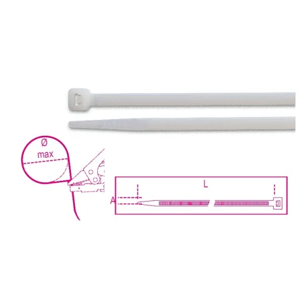 Fascette in nylon colore naturale beta 1748-BV2 conf.100pz.