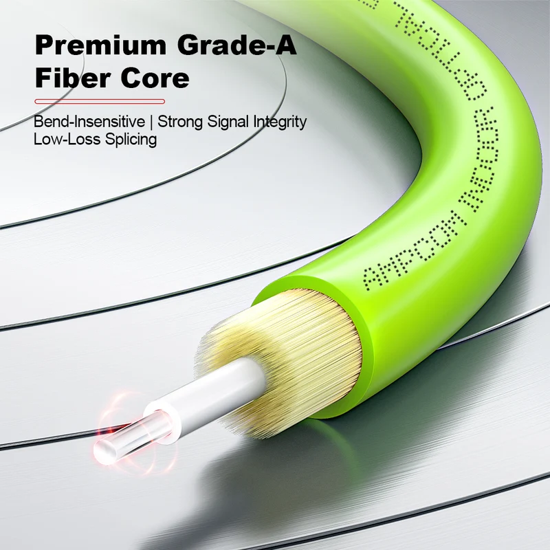 AMPCOM OM5 50/125μm LC to LC Multimode Duplex Fiber Patch Cable, 2.0mm Green LSZH Jacket