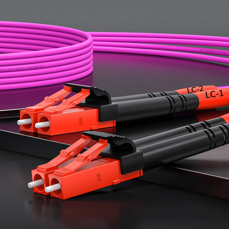 AMPCOM OM4 50/125μm LC to SC Multimode Duplex Fiber Patch Cable, LSZH 2.0mm Jacket
