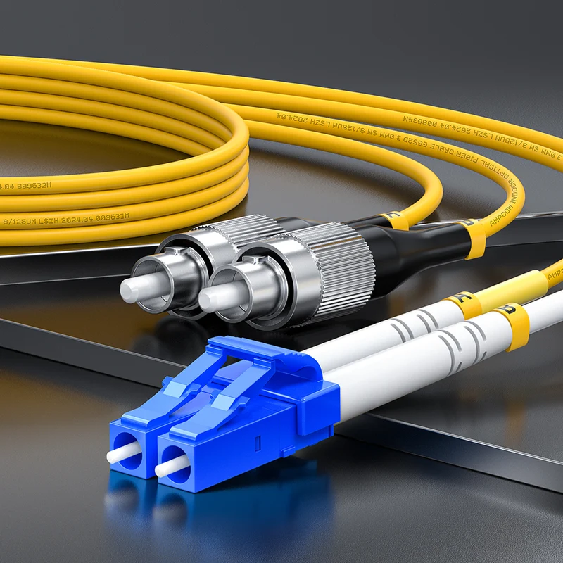 AMPCOM FC to FC SMF 9/125μm Single Mode (OS2) Duplex Fiber Optic Patch Cable, LSZH OFNR 2.0mm Jacket