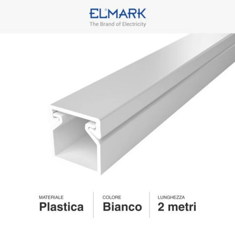 Canalina Passacavi in Plastica Bianca e Coperchio Removibile