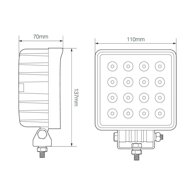 Square Flood Work Light 48 Watt / LED Autolamps