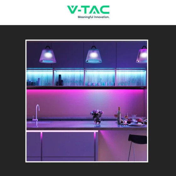 V-Tac Striscia LED Flessibile 35W SMD RGB 60 LED/metro 12V - Bobina da 5 metri- Potenza 7w/m