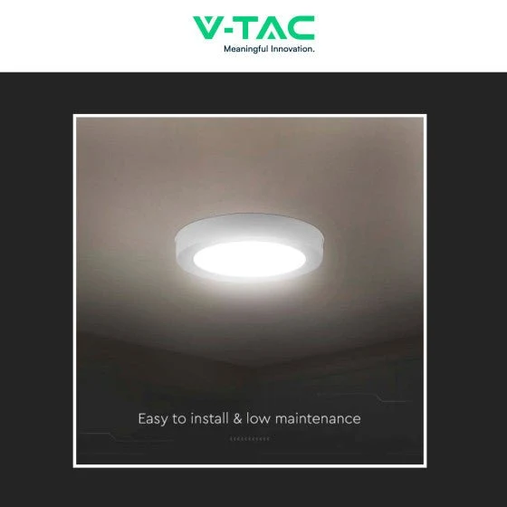 Pannello LED Rotondo 12W V-Tac SMD da Parete con Driver - Disponibile Luce: Calda 3000K, Naturale 4000K e Fredda 6500K