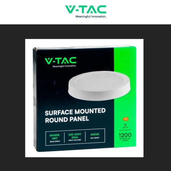 Pannello LED Rotondo 12W V-Tac SMD da Parete con Driver - Disponibile Luce: Calda 3000K, Naturale 4000K e Fredda 6500K