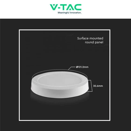 Pannello LED Rotondo 6W V-Tac SMD da Parete con Driver - Disponibile Luce: Calda 3000K, Naturale 4000K e Fredda 6500K