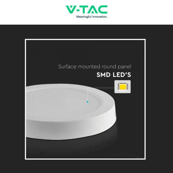 Pannello LED Rotondo 6W V-Tac SMD da Parete con Driver - Disponibile Luce: Calda 3000K, Naturale 4000K e Fredda 6500K