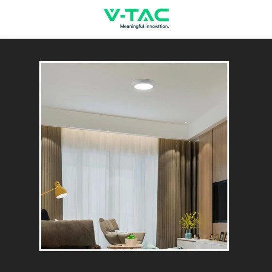Pannello LED Rotondo 6W V-Tac SMD da Parete con Driver - Disponibile Luce: Calda 3000K, Naturale 4000K e Fredda 6500K