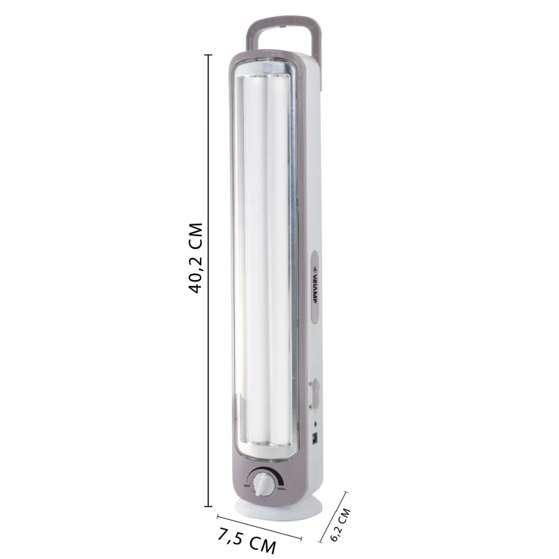 Lampada di Emergenza LED Portatile Anti Black-Out Velamp 2 Tubi 500lm – IR163