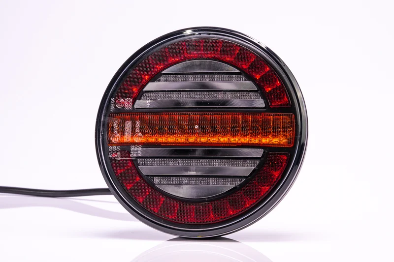Fanale da rimorchio rotondo stile hamburger Fristom con indicatore dinamico