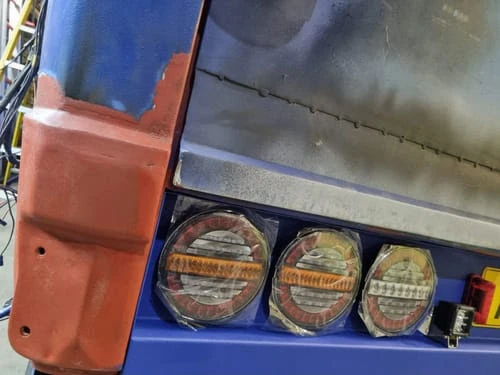 Fanale da rimorchio rotondo stile hamburger Fristom con indicatore dinamico