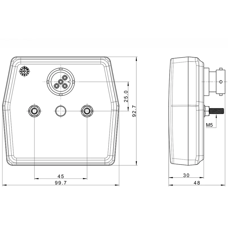 Fristom FT-222 Piccola lampada per rimorchio a LED da 12 V con arresto, coda e indicatore