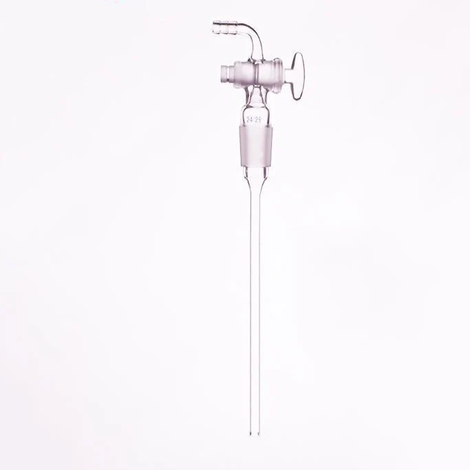 Tubo ingresso con snodo e rubinetto in vetro, lunghezza 200 mm