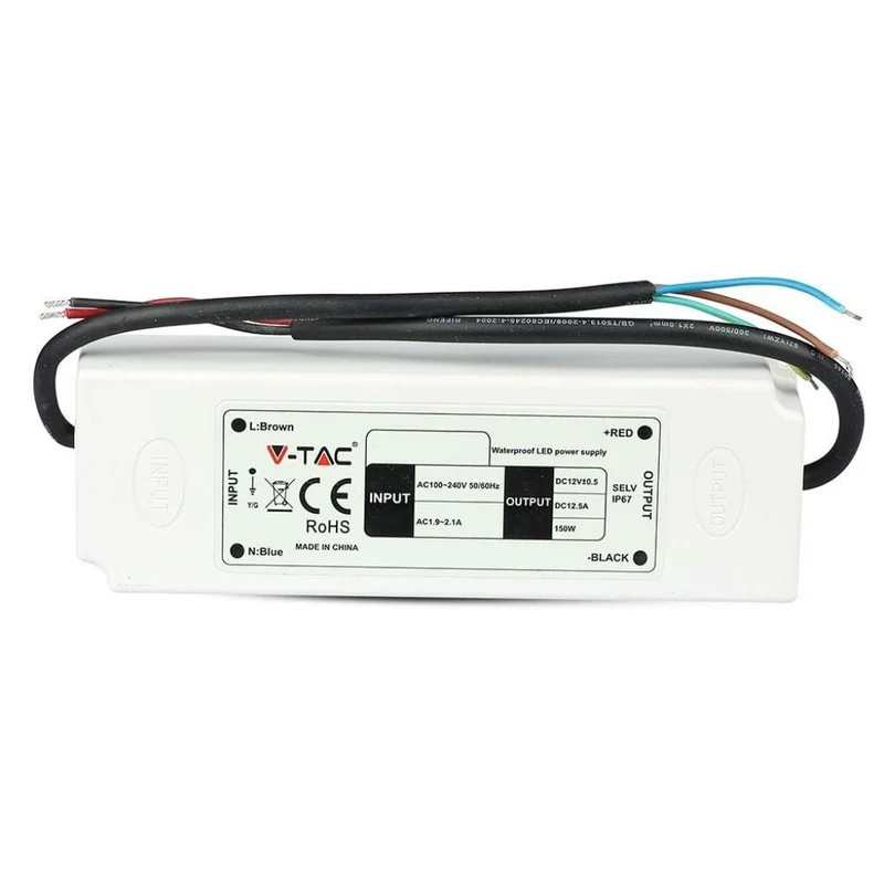 V-Tac Alimentatore 60W 12V Impermeabile IP67 a 1 Uscita con Cavi a Saldare