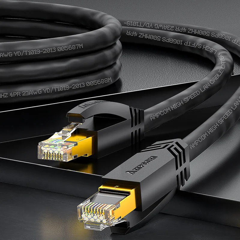 AMPCOM Cat6a S/FTP 24AWG LSZH Patch Cable for Data Center Cabling or Surveillance System Wiring