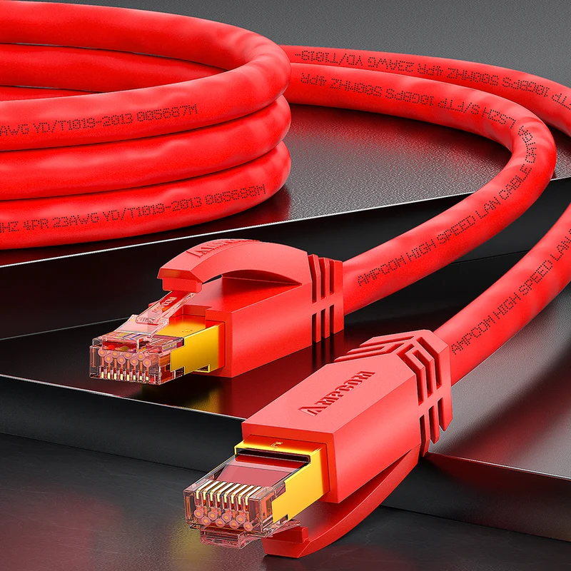 AMPCOM Cat6a S/FTP 24AWG LSZH Patch Cable for Data Center Cabling or Surveillance System Wiring