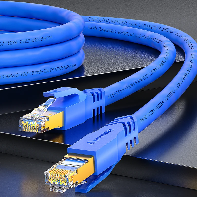 AMPCOM Cat6a S/FTP 24AWG LSZH Patch Cable for Data Center Cabling or Surveillance System Wiring