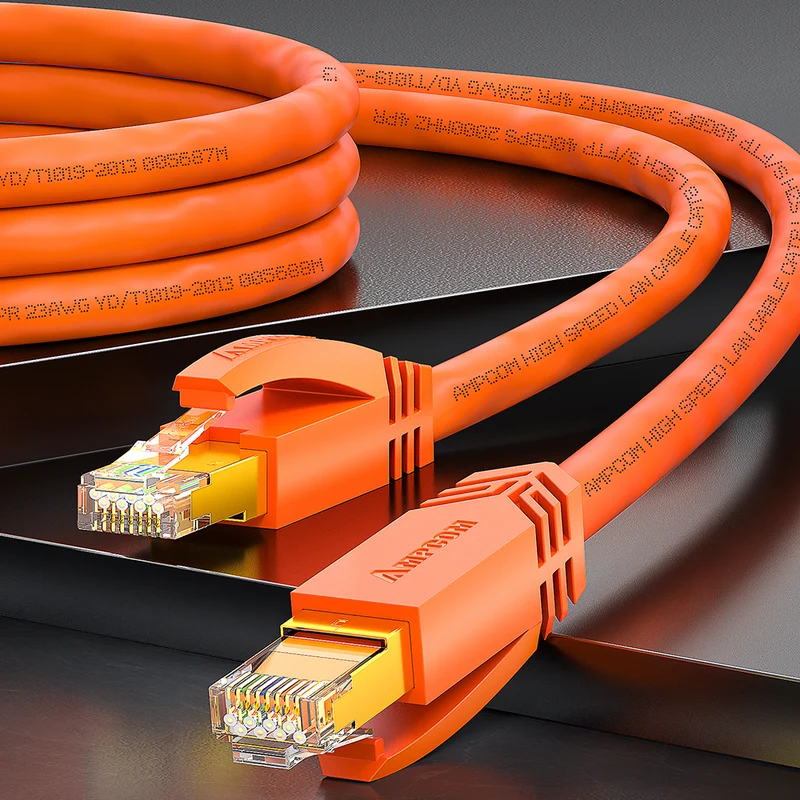 AMPCOM Cat8 S/FTP 24AWG LSZH Patch Cable for Data Center Cabling or Surveillance System Wiring