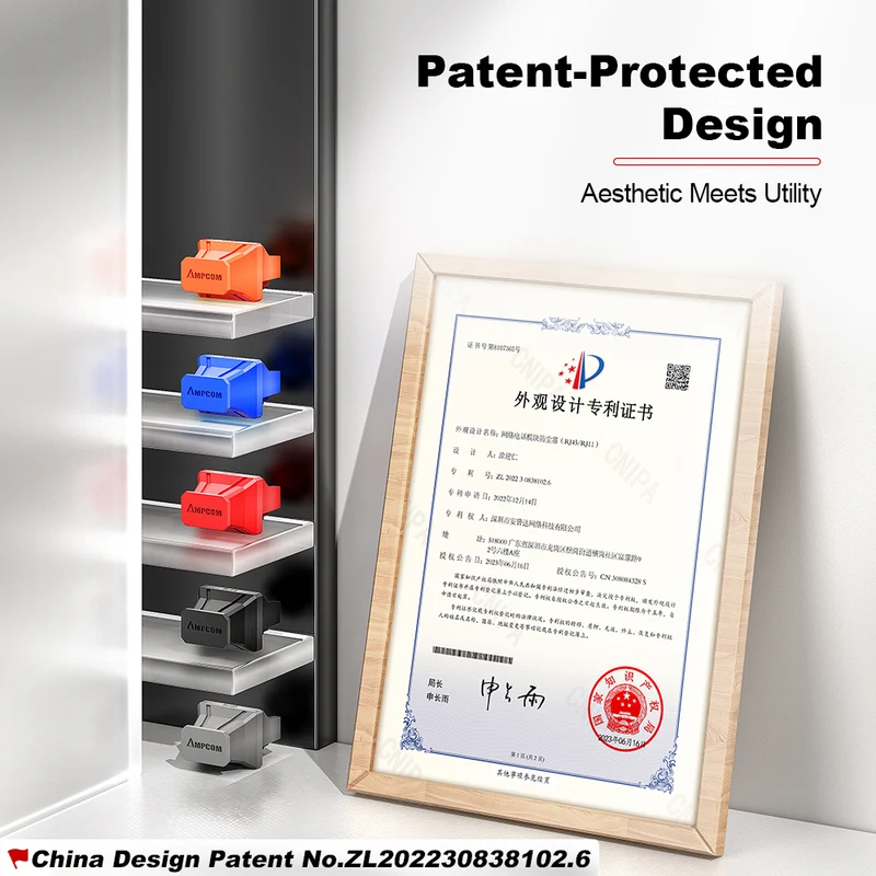 AMPCOM RJ45 Dust Cap Anti Dust Plug, PVC Insulated Port Protector for Ethernet Ports