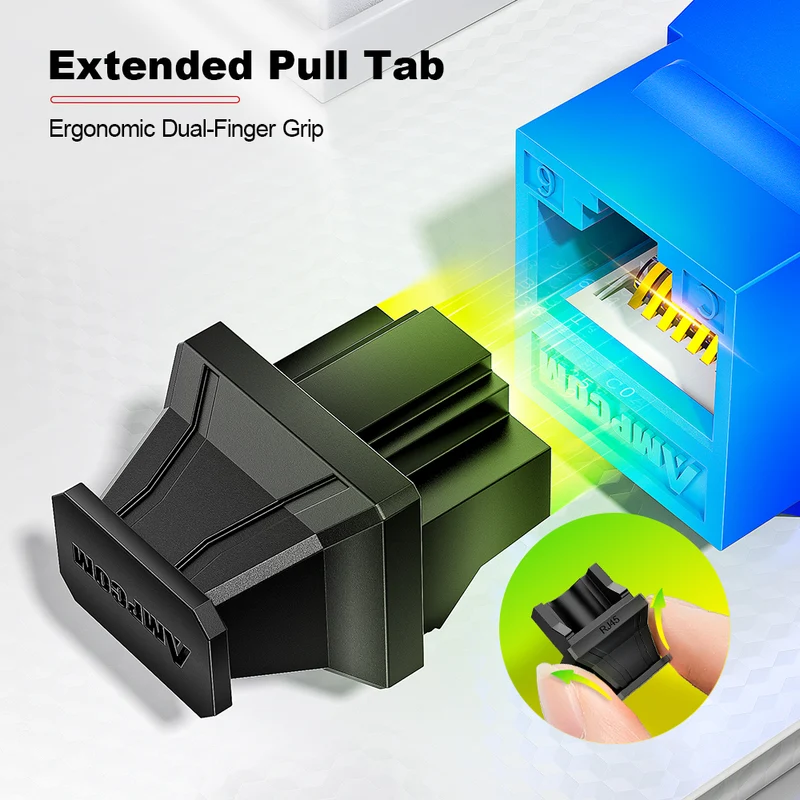 AMPCOM RJ45 Dust Cap Anti Dust Plug, PVC Insulated Port Protector for Ethernet Ports