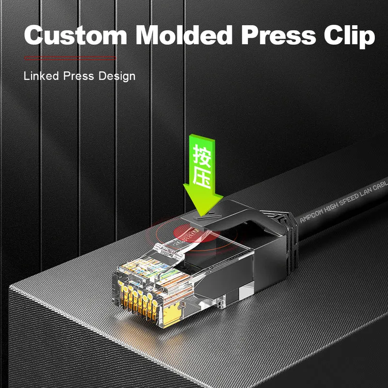 AMPCOM Cat6 28AWG UTP Patch Cable, Ultra-Slim, LSZH, for High-density Data Center Cabling