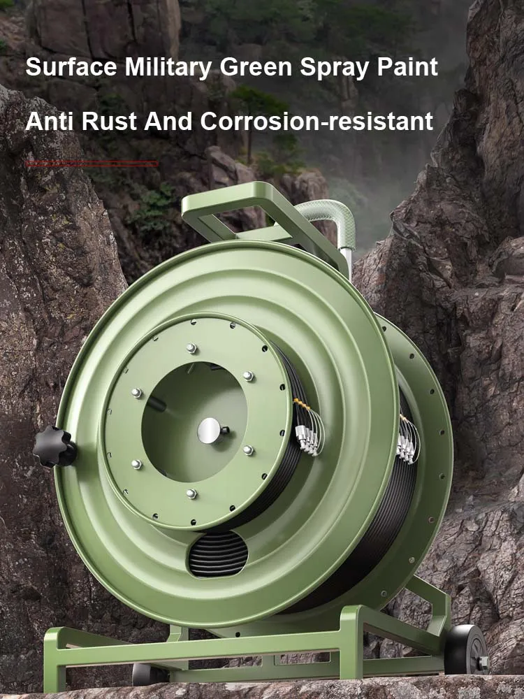 AMPCOM Metal Telescopic Rod Roller Fiber Optic Cable Laydown Cart Outdoor Military Grade Cable Laydown Cart