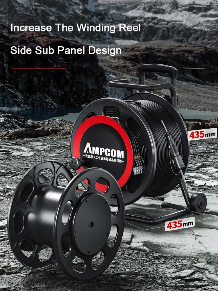 AMPCOM TPU Telescopic Rod Roller Fiber Optic Cable Laydown Cart Highly Convenient Cable Laydown Cart